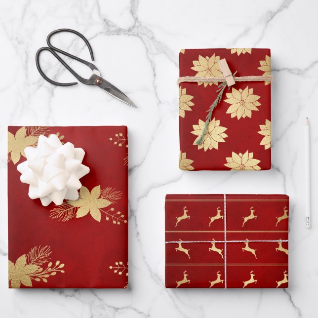 Patrones festivos de Navidad de invierno con papel (Anverso)