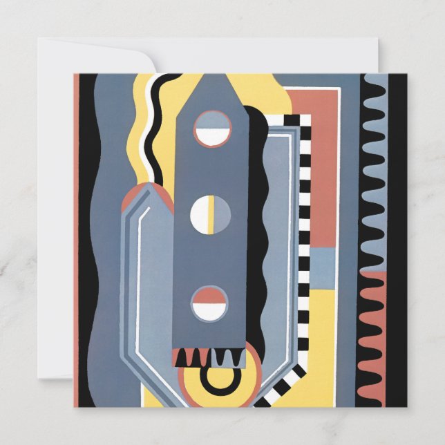 Patrones geométricos de jazz Pochoir Art Déco vint (Anverso)
