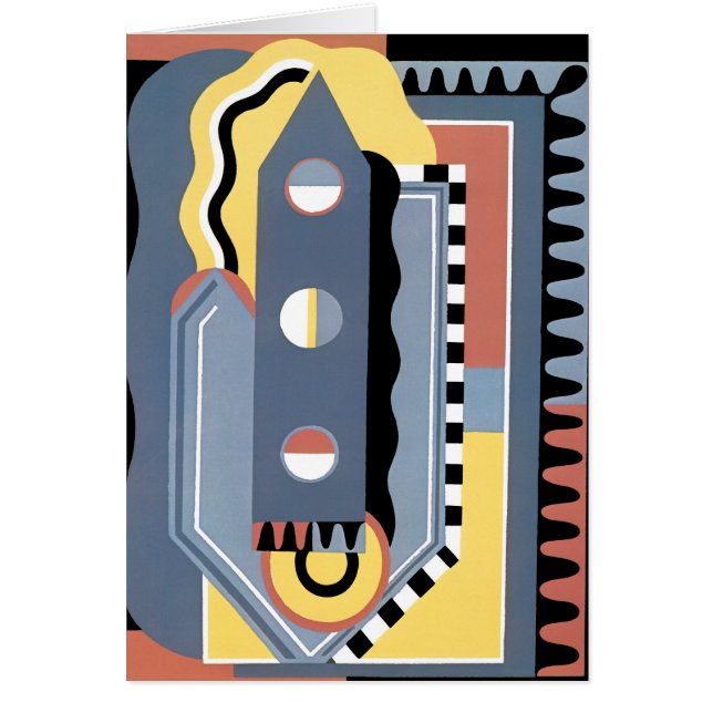 Patrones geométricos de jazz Pochoir Art Déco vint (Frente)