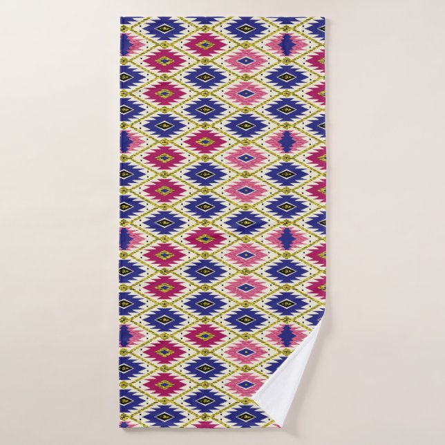 Patrones geométricos: Ilustra textil tradicional (Toalla de baño)