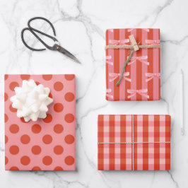 Patrones naranja y rosa Conjunto de papel de ajust