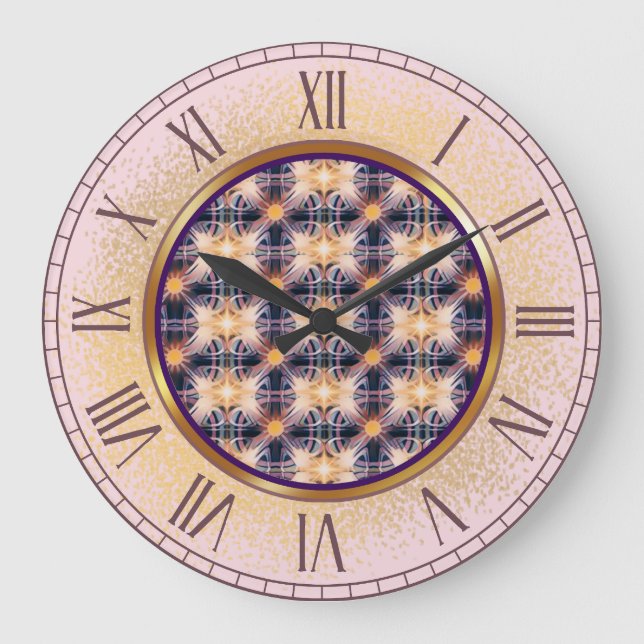 Patrones púrpura y dorado del reloj de pared liger (Anverso)