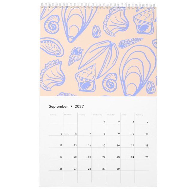 Patrones y Escenas de Verano Griego Calendario de  (Sep 2027)