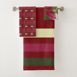 Patrullado floral y rayas con borgoña