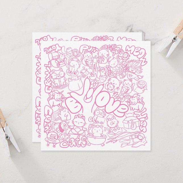 Patten de gato con signo ASL ILY - Diseño ASL (Anverso/Reverso In Situ)