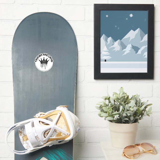 Paueek y Pegatina de vinilo de corte Personalizado (snowboard)