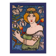 Paul Berthon - Dama con orquídeas