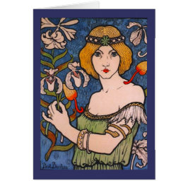 Paul Berthon - Dama con orquídeas