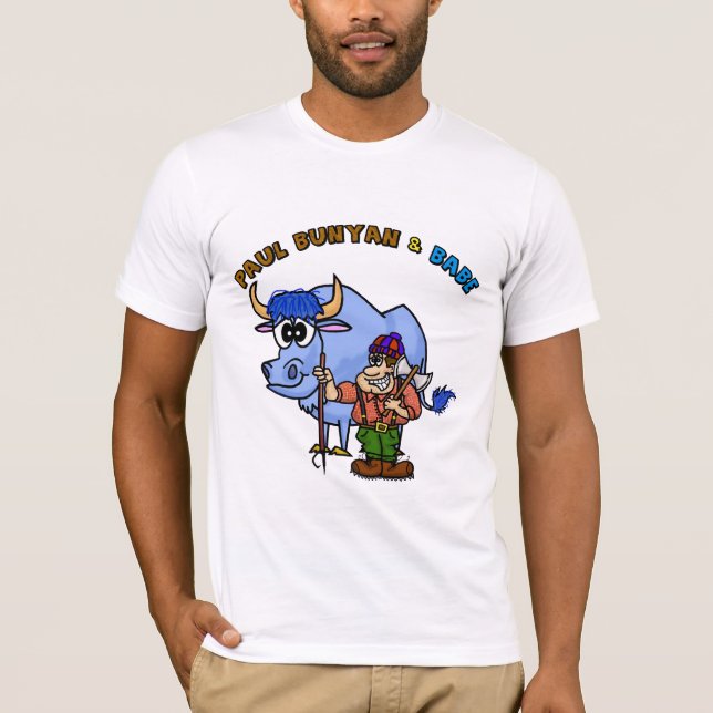 Paul Bunyan y bebé la camiseta azul Ver del buey. (Anverso)