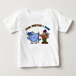 Paul Bunyan y bebé la camiseta de sus niños azul
