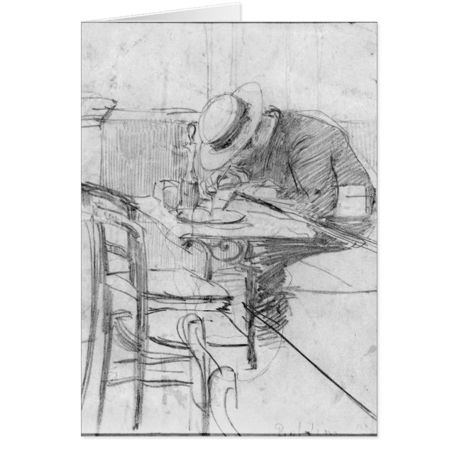 Paul Cesar Helleu en una tabla en un café (Frente)