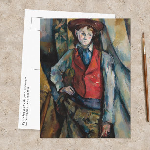 Paul Cezanne - Niño con Chaleco Rojo Tarjeta Posta