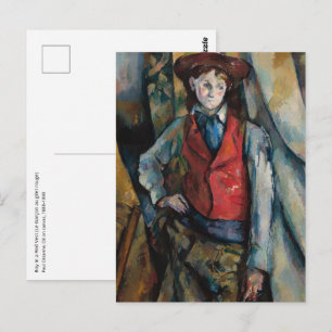 Paul Cezanne - Niño con Chaleco Rojo Tarjeta Posta
