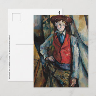 Paul Cezanne - Niño en la postal Red Vest