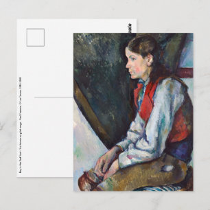 Paul Cezanne - Niño en la postal Red Vest