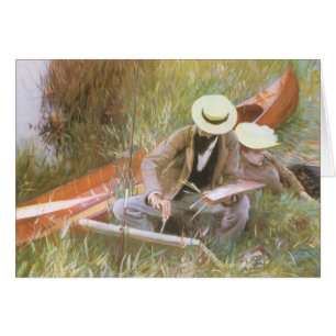 Paul Helleu Esbozando con su esposa por JS Sargent