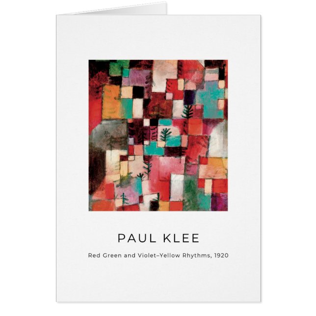 Paul Klee, elegante tarjeta Bella Artes abstracta  (Frente)