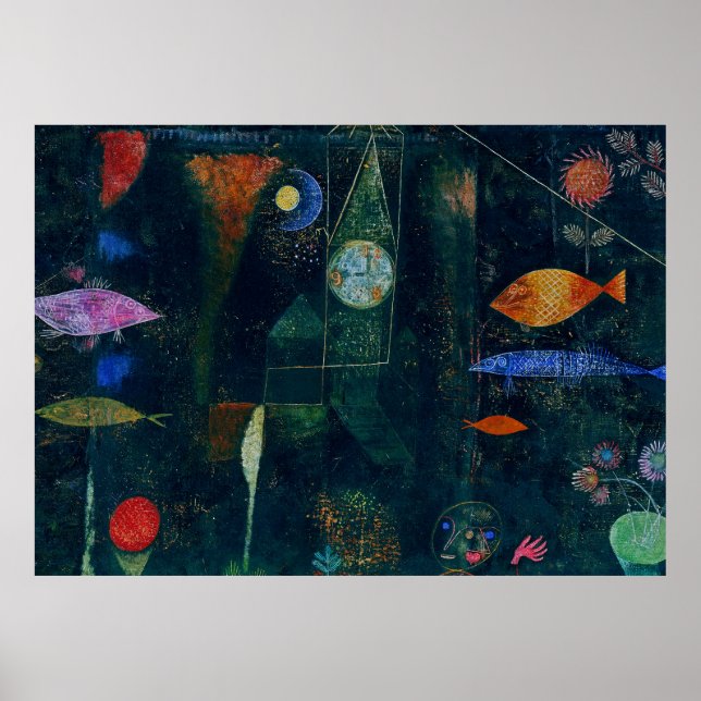 Paul Klee Fish Magic Resumen Pintura de arte gráfi (Frente)
