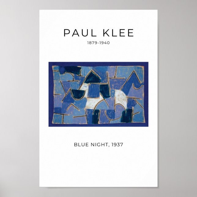 Paul Klee, Noche Azul - Arte abstracto moderno (Frente)