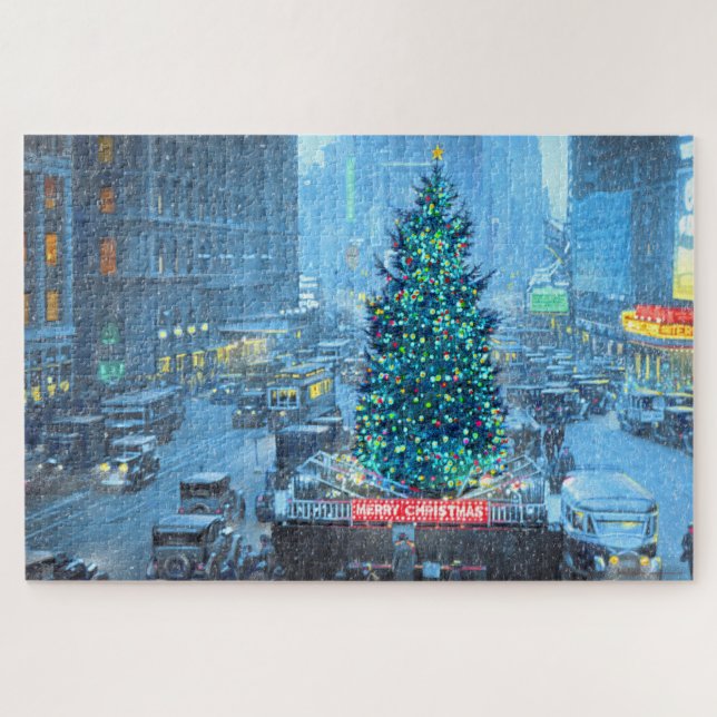 Paul McGehee "Navidad en Nueva York" Rompecabezas (Horizontal)