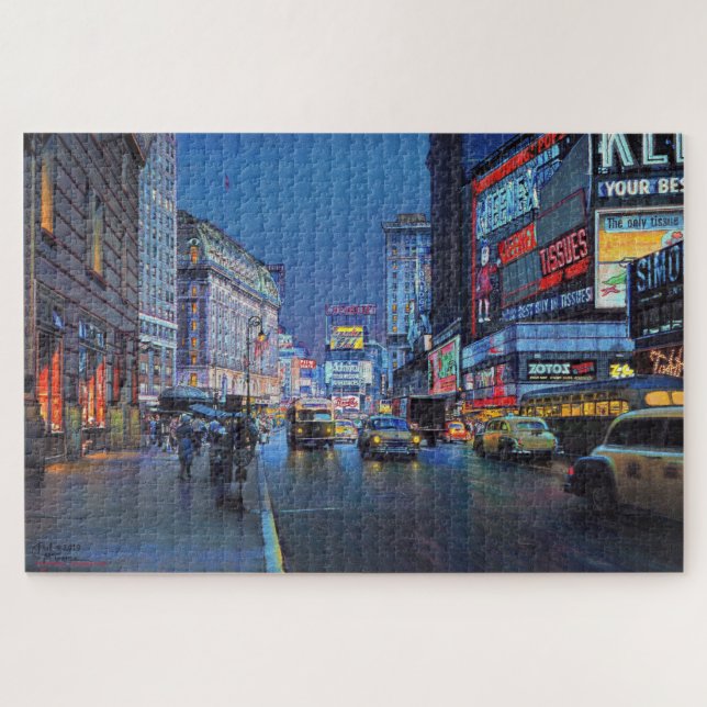 Paul McGehee "Times Square en 1954" Rompecabezas (Horizontal)