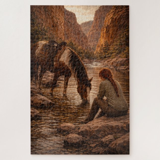 Pausa Refrescante | Arte de Caballo | Rompecabezas (Vertical)
