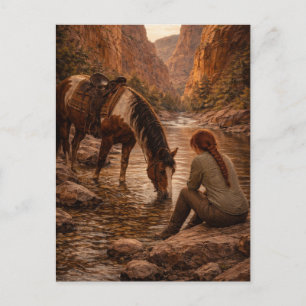 Pausa Refrescante   Arte de Caballo   Tarjeta Post