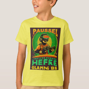 Pausar mi juego retro para estar aquí" Camiseta gr