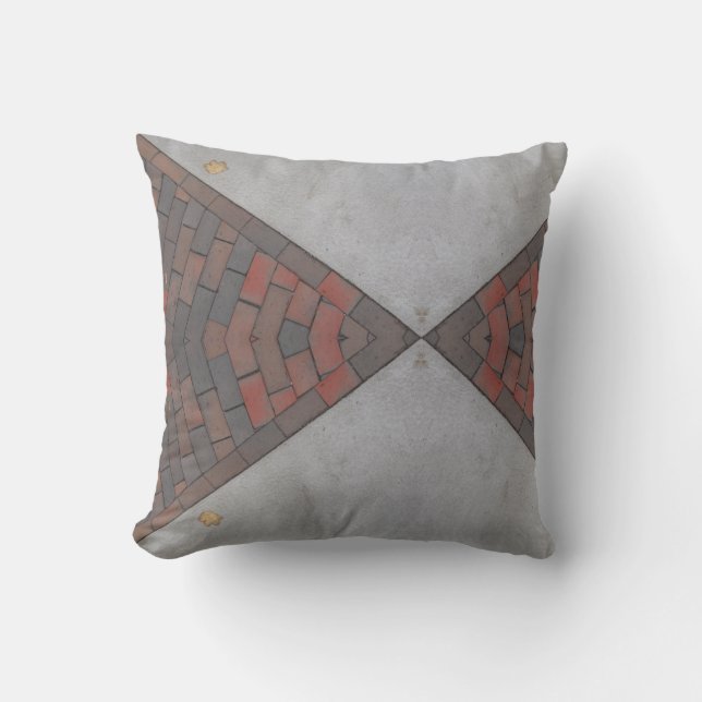 Paving ladrillo rojo regalo gris tira almohada (Anverso)