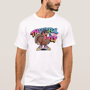 Pavo agradecido y volador � Camiseta oversize de d
