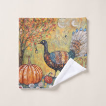 Pavo de otoño de luna creciente mística