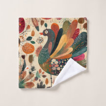Pavo de otoño retro boho patchwork