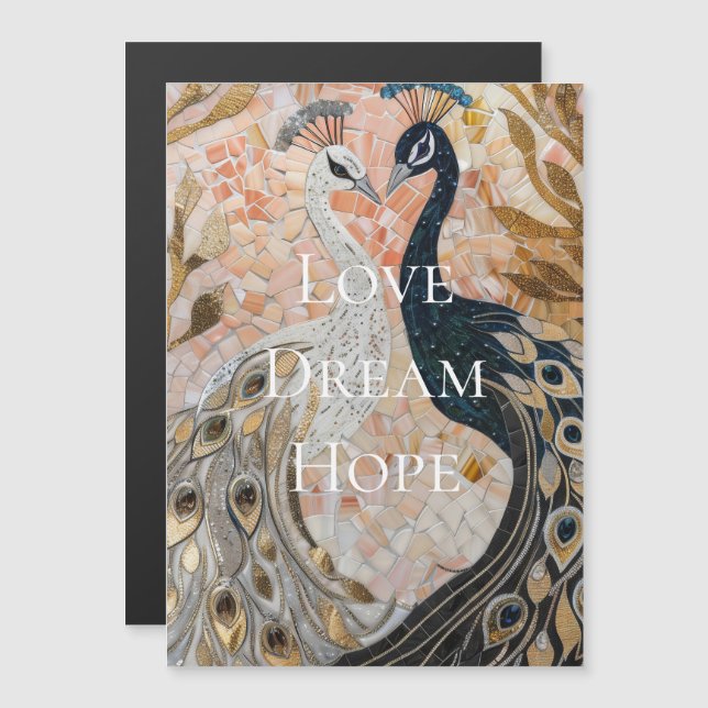 Pavo Real Bonito Rosa Dorado Navidad (Anverso/Reverso)