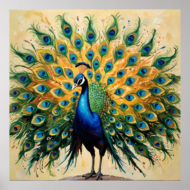 Pavo real de historias ocultas - Fusión de arte fo (Frente)