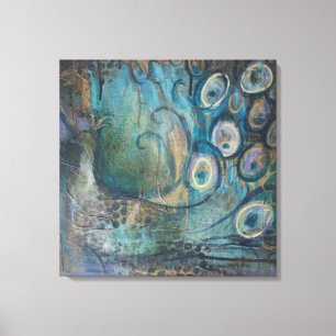 Pavo real de la impresión del arte de la lona