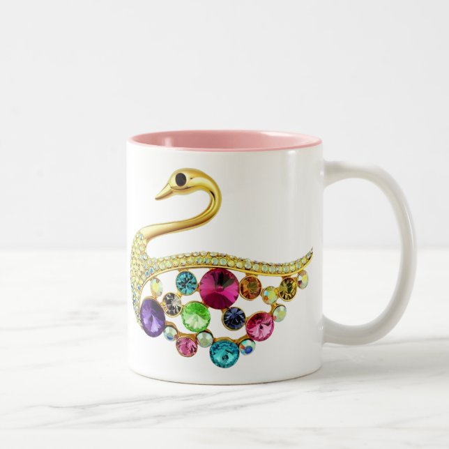 Pavo real del oro y taza de las joyas (Derecha)