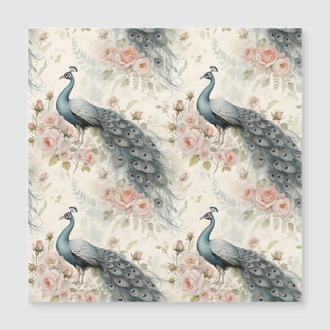Pavo Real Floral Vintage Elegante (2) (Anverso)