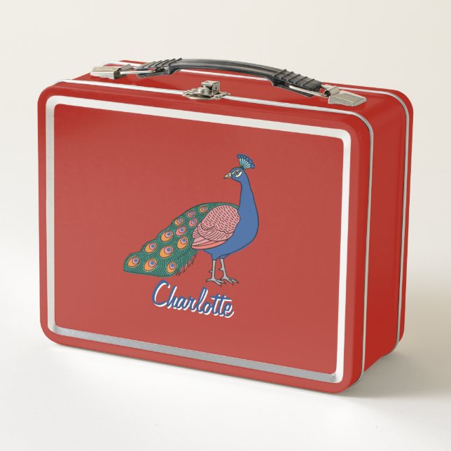 Pavo real humilde vívido personalizable (Anverso)