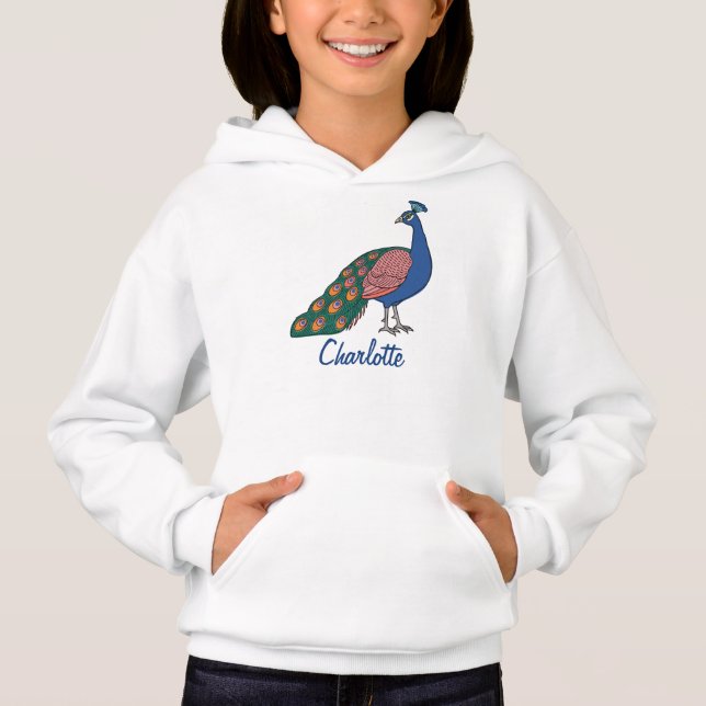 Pavo real humilde vívido personalizable (Anverso)
