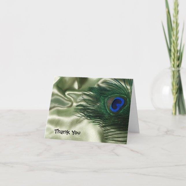 Pavo Real Manzana Verde Agradecimiento Boda (Anverso)