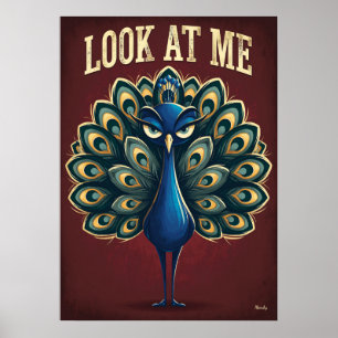Pavo Real Mírame – Arte Divertido de Personaje de