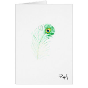 Pavo real - tarjeta de contestación