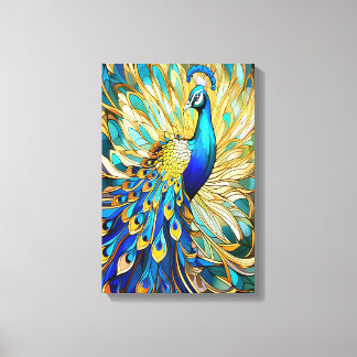 Pavo real vibrante en arte de estilo modernista Co