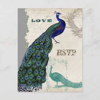 Pavo Real Vintage 5 - Invitación Formal de Boda