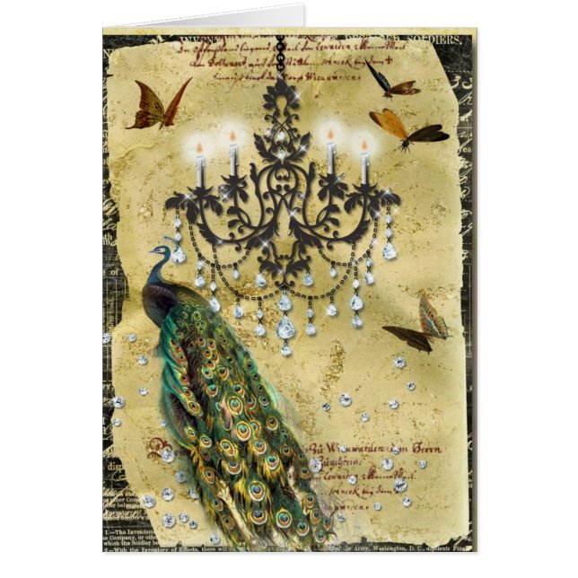 Pavo real y lámpara franceses (Frente)