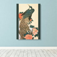 Pavo real y peonías de Hiroshige, Arte japonés