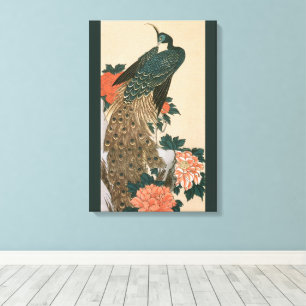 Pavo real y peonías de Hiroshige, Arte japonés
