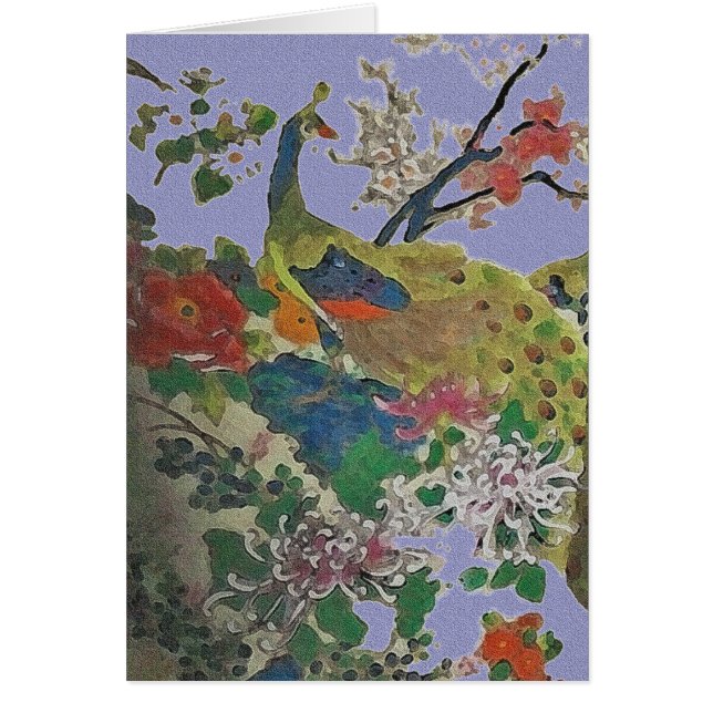 Pavo real y Peony (Frente)