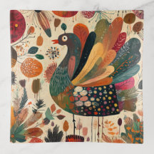 Pavo retro boho de patchwork de otoño