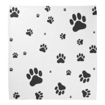 Paw imprimió bandana blanca